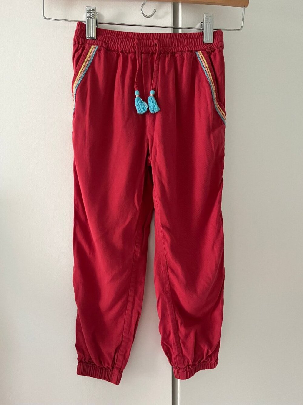 Red Embroidered Girls Pants from FatFace